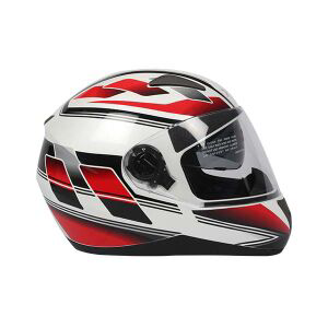 TVS Helmet Full Face White/Red  Graphic Design for Extra Style
